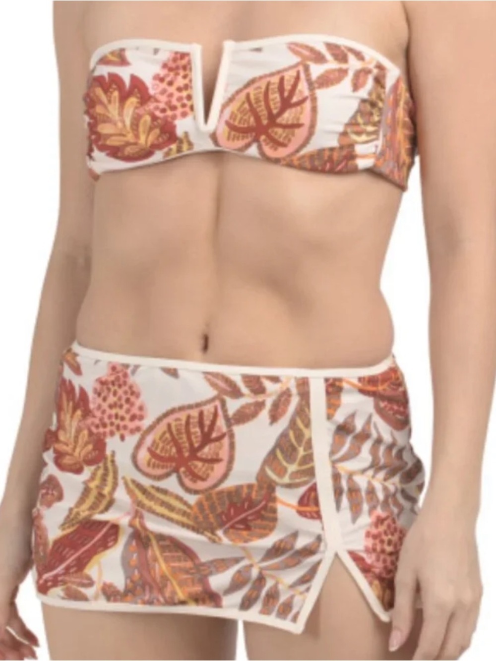 NWT Sanctuary Leaf Print Bikini Skort Swim Set Women’s XL